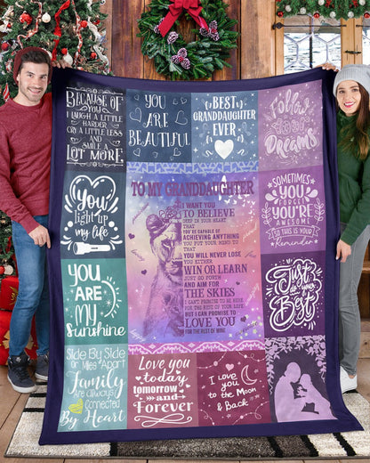 BLANKET FOR GRANDDAUGHTER – COMFORT & WARMTH GIFT FROM GRANDPARENTS  Sherpa Fleece Quilt Blanket ntnt00 (SKUB11-BLK-04)