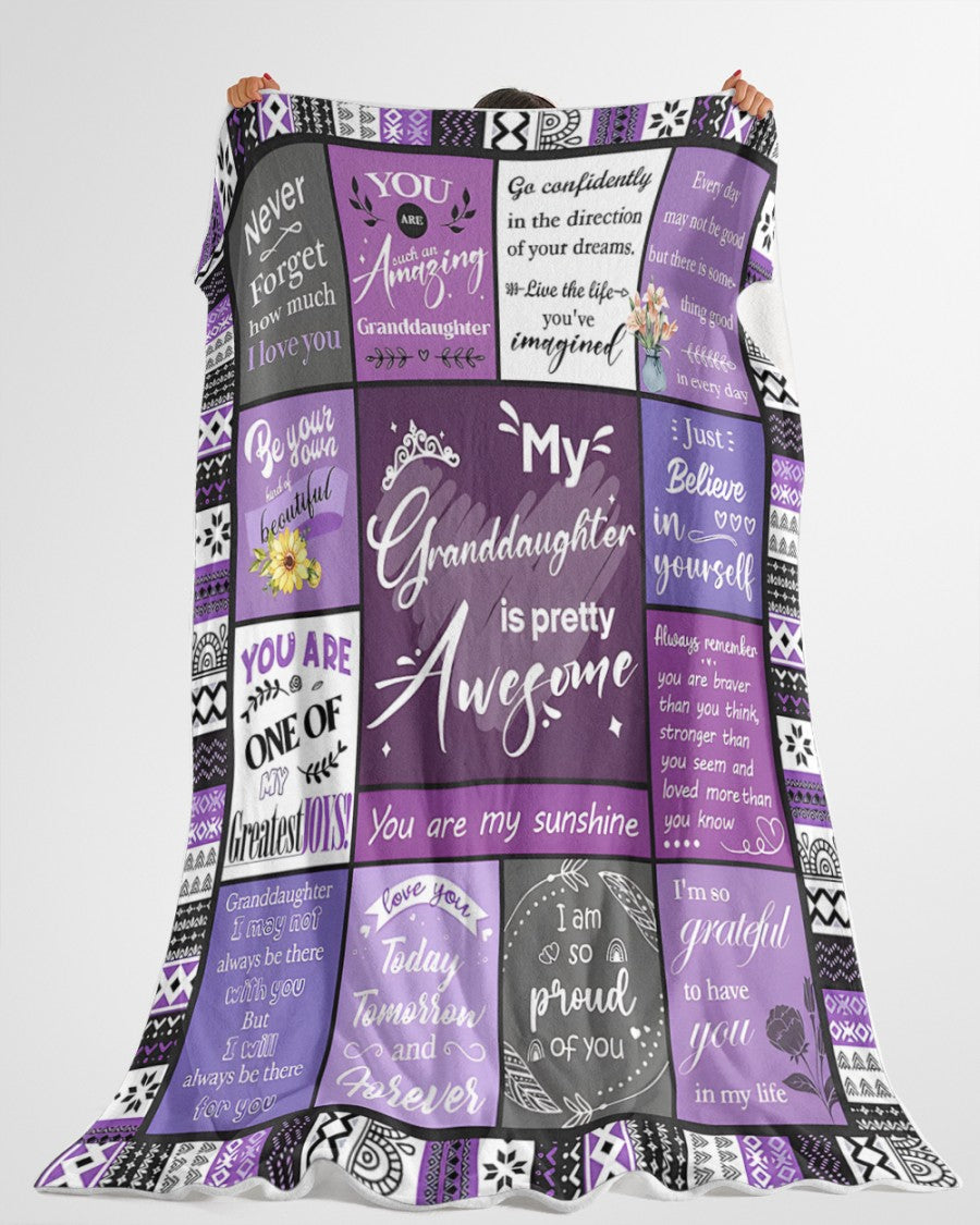 BLANKET FOR GRANDDAUGHTER – COMFORT & WARMTH GIFT FROM GRANDPARENTS  Sherpa Fleece Quilt Blanket ntnt00 (SKUB11-BLK-03)