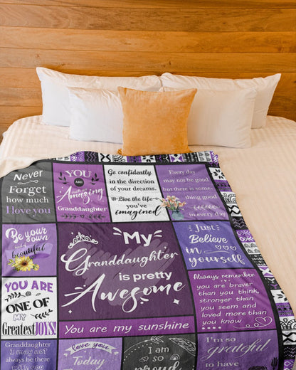 BLANKET FOR GRANDDAUGHTER – COMFORT & WARMTH GIFT FROM GRANDPARENTS  Sherpa Fleece Quilt Blanket ntnt00 (SKUB11-BLK-03)