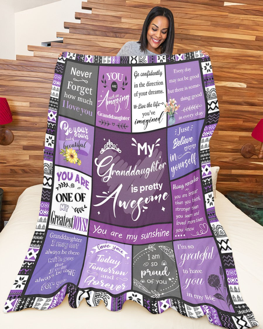 BLANKET FOR GRANDDAUGHTER – COMFORT & WARMTH GIFT FROM GRANDPARENTS  Sherpa Fleece Quilt Blanket ntnt00 (SKUB11-BLK-03)