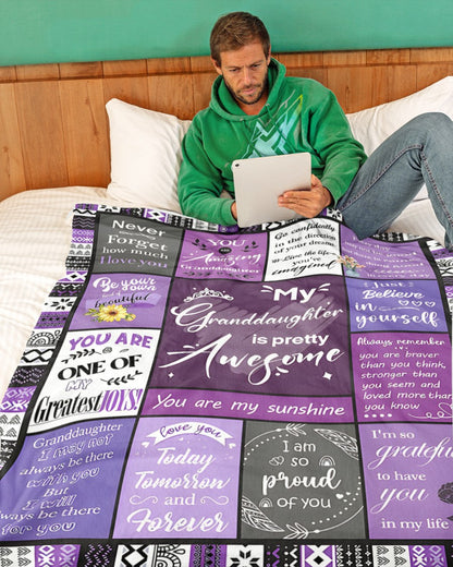 BLANKET FOR GRANDDAUGHTER – COMFORT & WARMTH GIFT FROM GRANDPARENTS  Sherpa Fleece Quilt Blanket ntnt00 (SKUB11-BLK-03)