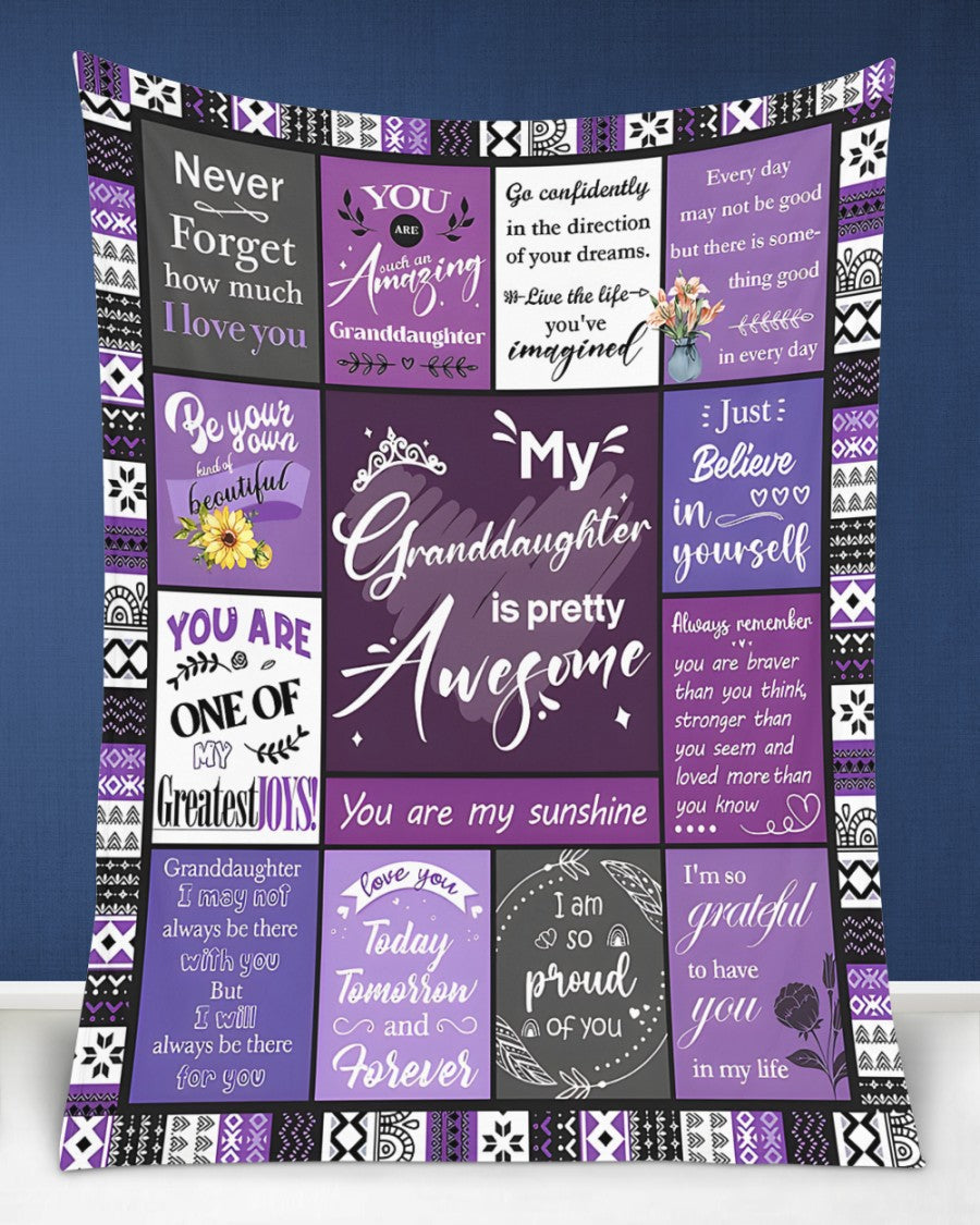 BLANKET FOR GRANDDAUGHTER – COMFORT & WARMTH GIFT FROM GRANDPARENTS  Sherpa Fleece Quilt Blanket ntnt00 (SKUB11-BLK-03)