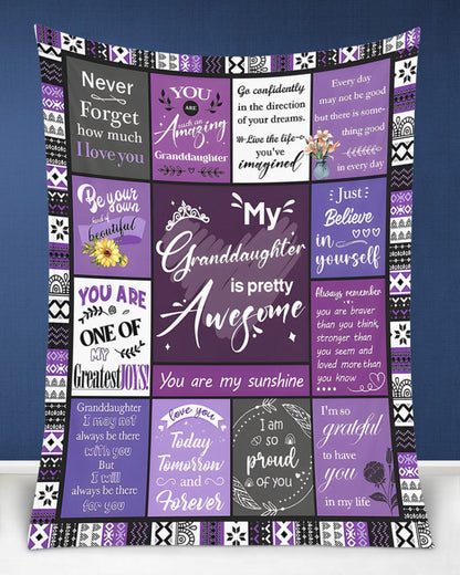 BLANKET FOR GRANDDAUGHTER – COMFORT & WARMTH GIFT FROM GRANDPARENTS  Sherpa Fleece Quilt Blanket ntnt00 (SKUB11-BLK-03)