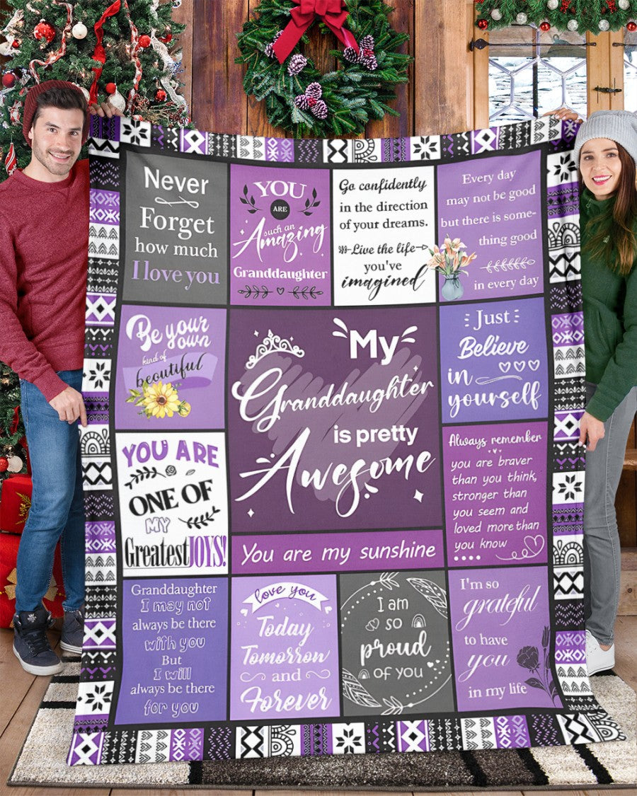 BLANKET FOR GRANDDAUGHTER – COMFORT & WARMTH GIFT FROM GRANDPARENTS  Sherpa Fleece Quilt Blanket ntnt00 (SKUB11-BLK-03)