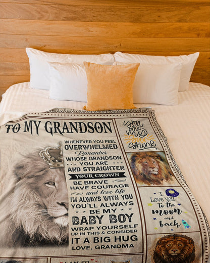 BLANKET FOR GRANDSON – COMFORT & WARMTH GIFT FROM GRANDMA  Sherpa Fleece Quilt Blanket HNDS00 (SKUB12-BLK-02)