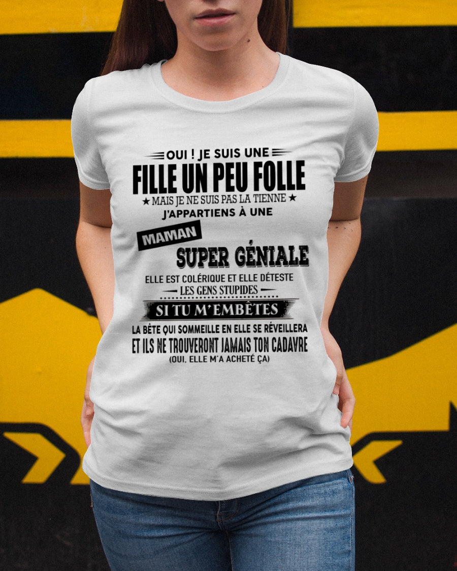 T-SHIRT JE SUIS UNE FILLE CHANCEUSE – CADEAU TOUCHANT DE MAMAN INCROYABLE - fr00 / ntnt00