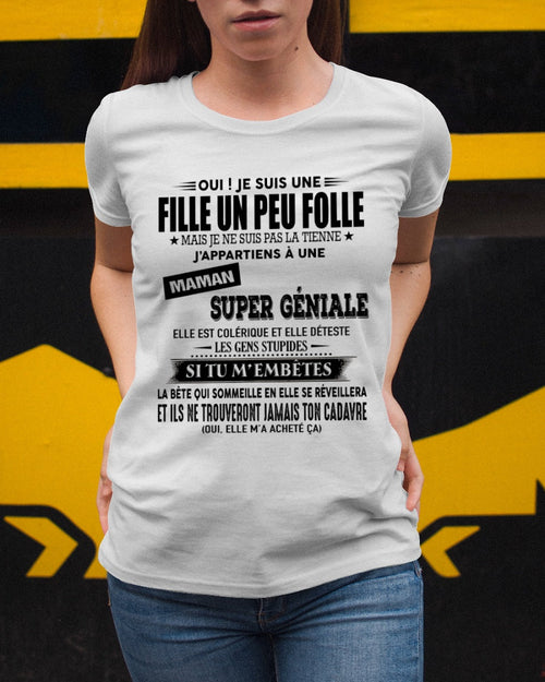 T-SHIRT JE SUIS UNE FILLE CHANCEUSE – CADEAU TOUCHANT DE MAMAN INCROYABLE - fr00 / ntnt00