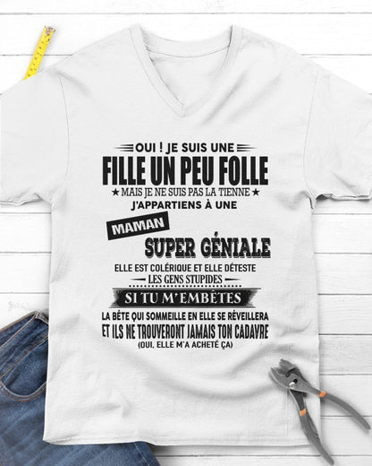 T-SHIRT JE SUIS UNE FILLE CHANCEUSE – CADEAU TOUCHANT DE MAMAN INCROYABLE - fr00 / ntnt00