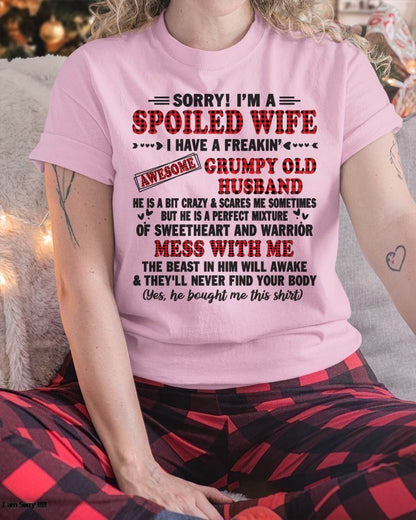 SPOILED WIFE OF AWESOME GRUMPY OLD HUSBAND - PERFECT GIFT  FROM HUSBAND - ntnt00 (SKU12-111-00)