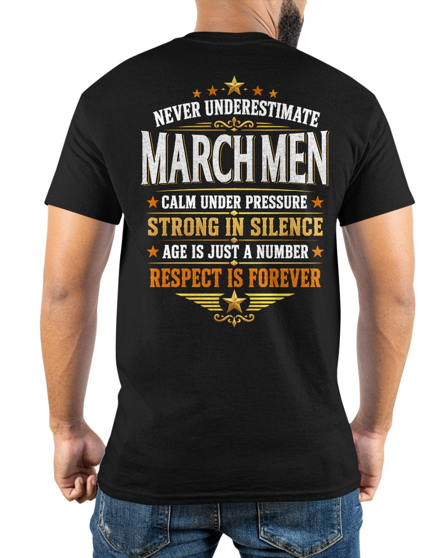 March Men Wolf Shirt – Calm Under Pressure, Respect Is Forever T-Shirt - From Boy - NTNT03 - (SKU2608-610-03)