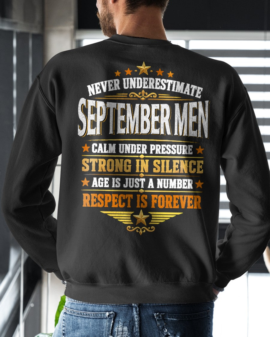 September Men Wolf Shirt – Calm Under Pressure, Respect Is Forever T-Shirt - From Boy - NTNT09 - (SKU2608-610-09)