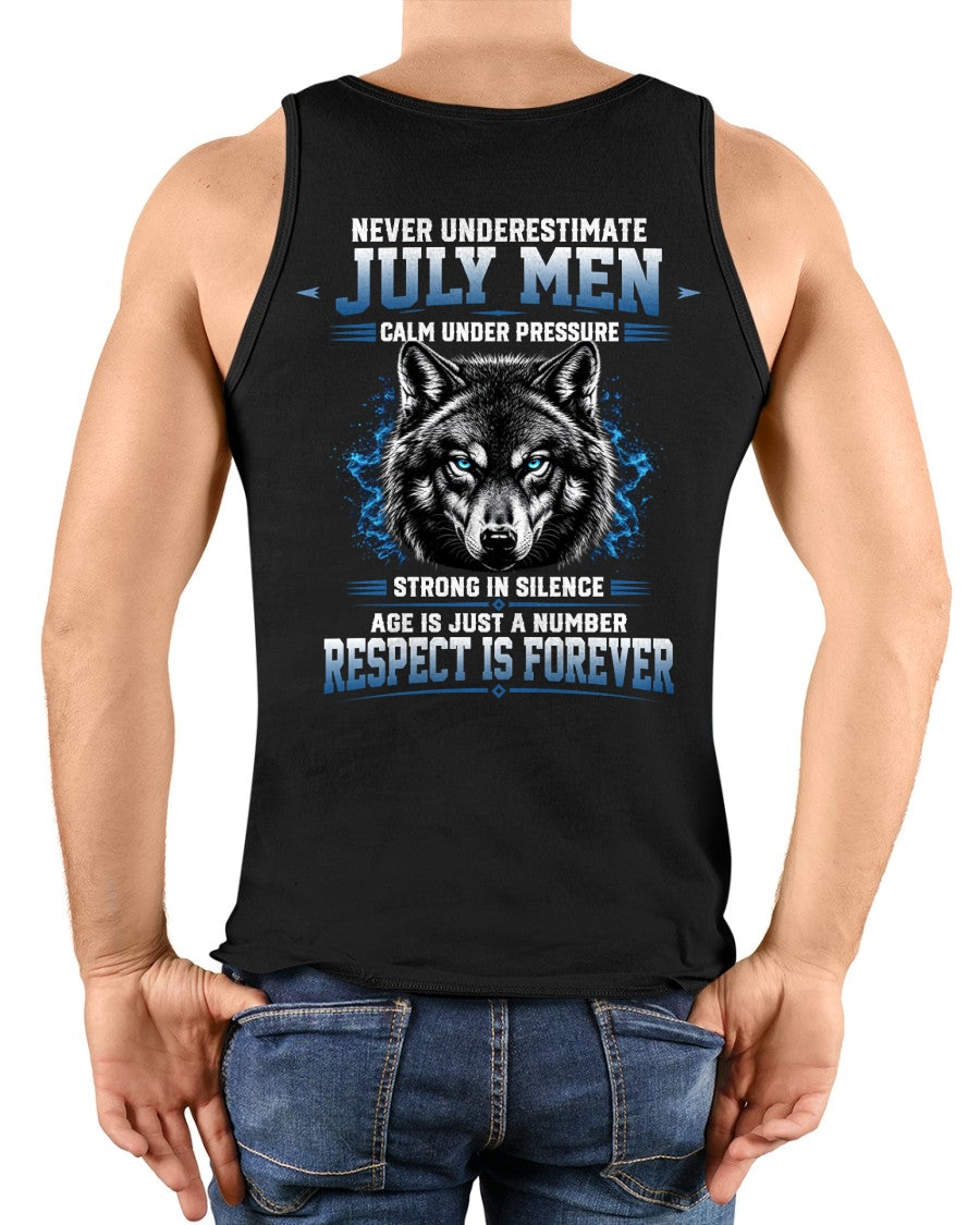 July Men Wolf Shirt – Calm Under Pressure, Respect Is Forever T-Shirt - From Boy - NTNT07 - (SKU2608-475-07)