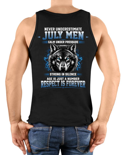 July Men Wolf Shirt – Calm Under Pressure, Respect Is Forever T-Shirt - From Boy - NTNT07 - (SKU2608-475-07)