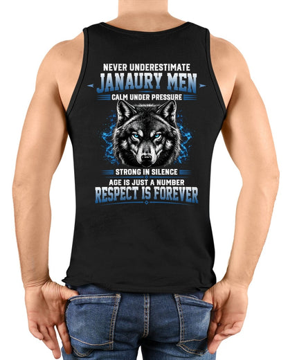 January Men Wolf Shirt – Calm Under Pressure, Respect Is Forever T-Shirt - From Boy - NTNT01 - (SKU2608-475-01)
