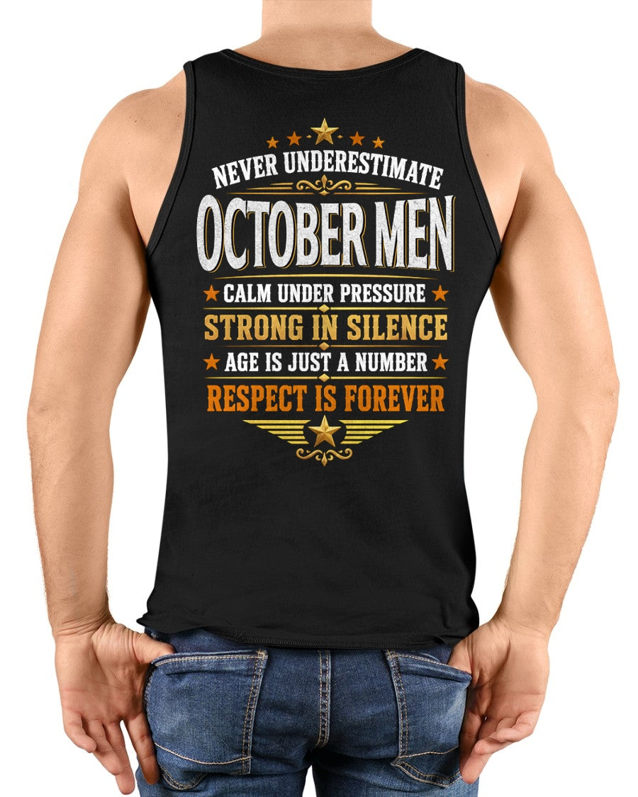 October Men Wolf Shirt – Calm Under Pressure, Respect Is Forever T-Shirt - From Boy - NTNT10 - (SKU2608-610-10)