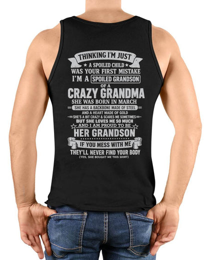 March Shirt, i'm a spoiled grandson, gift from granma for grandson-duck03 (SKU2607-06-03)