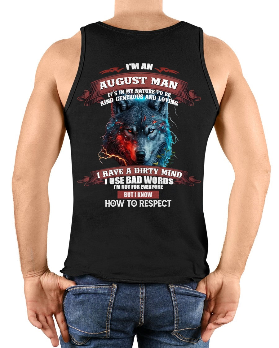 AUGUST - KNOW HOW TO RESPECT - BIRTHDAY T-SHIRT FOR MEN - ntnt08 / male (SKU12-162-08)