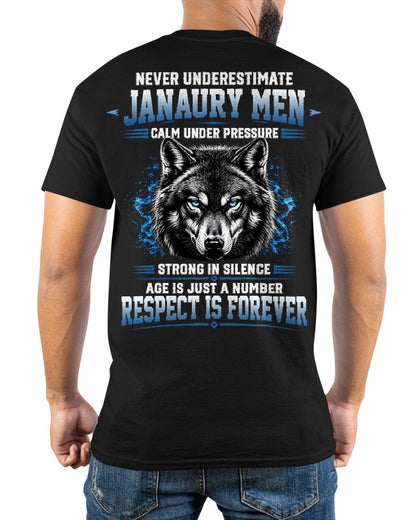 January Men Wolf Shirt – Calm Under Pressure, Respect Is Forever T-Shirt - From Boy - NTNT01 - (SKU2608-475-01)