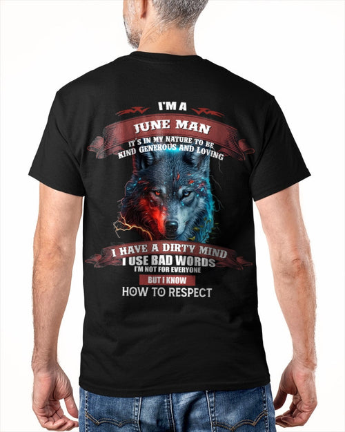 JUNE - KNOW HOW TO RESPECT - BIRTHDAY T-SHIRT FOR MEN - ntnt06 / male (SKU12-162-06)