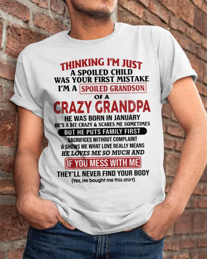 Thinking I'm Just A Spoiled Child - Gift For Grandson And Granddaughter From Grandpa - ntnt01 (SKU10-05-01)