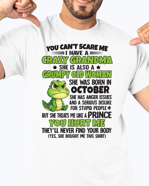 OCTOBER - YOU CAN'T SCARE ME - FOR GRANDSON - GIFT FROM GRANDMA - ntnt10 (SKU09-85-10)