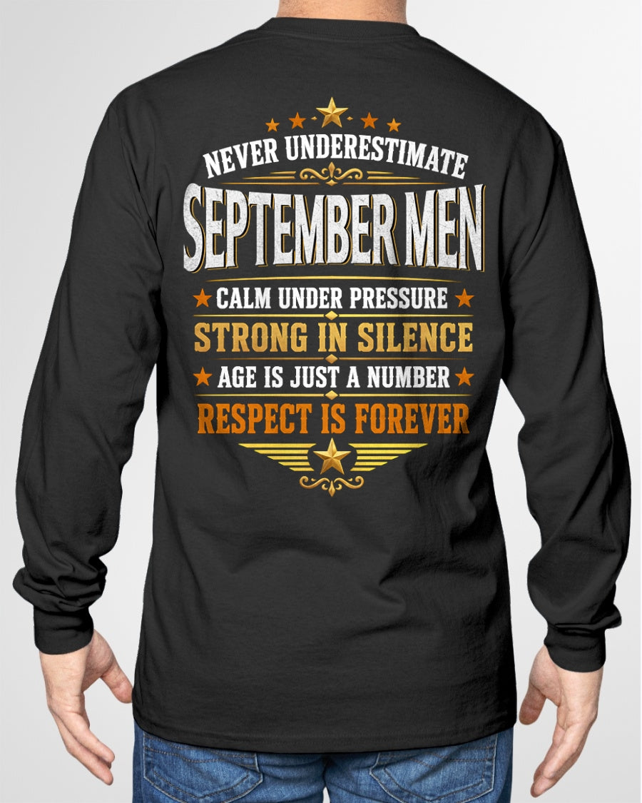 September Men Wolf Shirt – Calm Under Pressure, Respect Is Forever T-Shirt - From Boy - NTNT09 - (SKU2608-610-09)