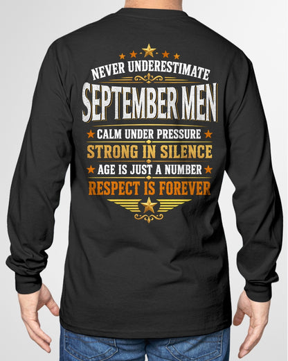 September Men Wolf Shirt – Calm Under Pressure, Respect Is Forever T-Shirt - From Boy - NTNT09 - (SKU2608-610-09)