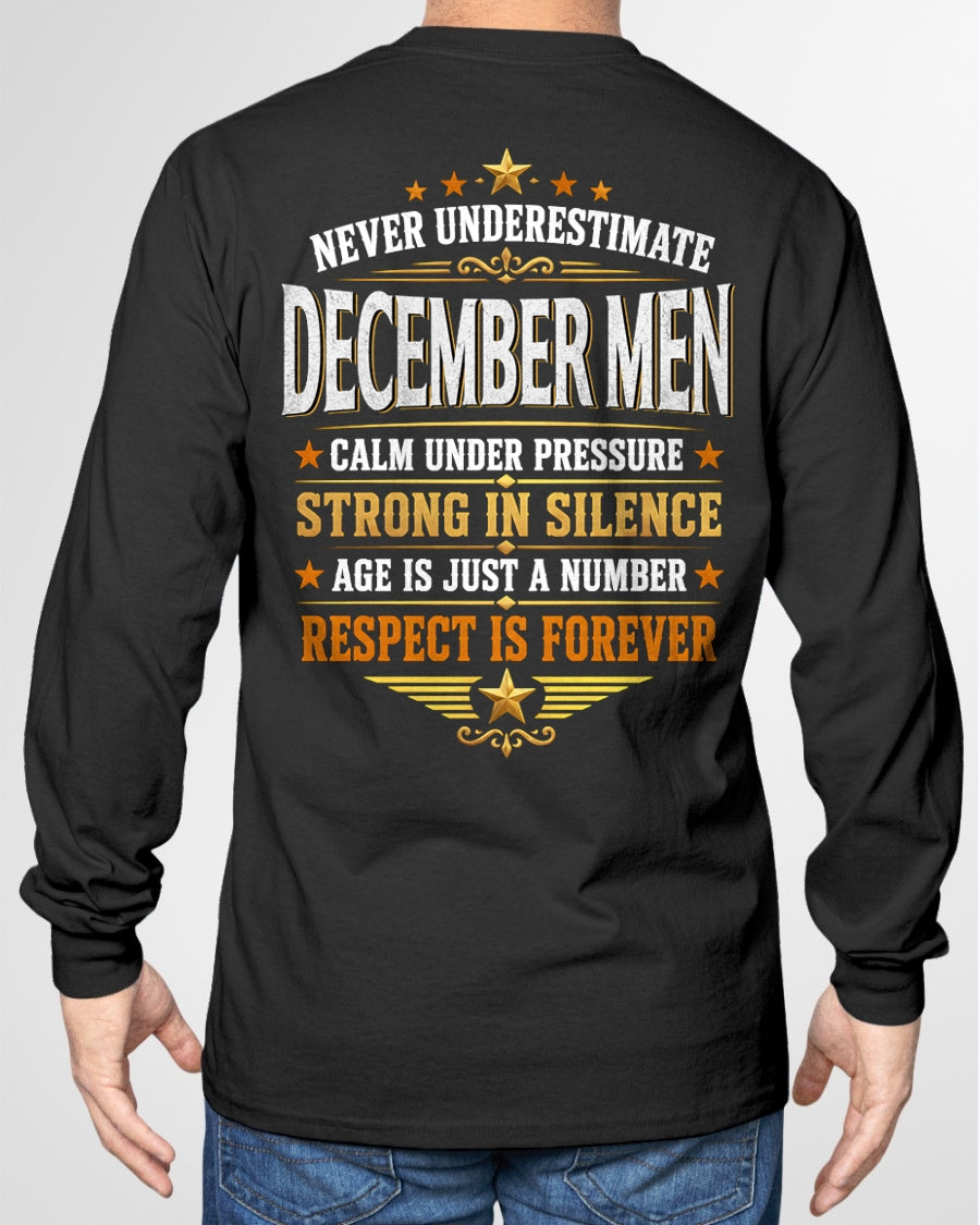 December Men Wolf Shirt – Calm Under Pressure, Respect Is Forever T-Shirt - From Boy - NTNT12 - (SKU2608-610-12)
