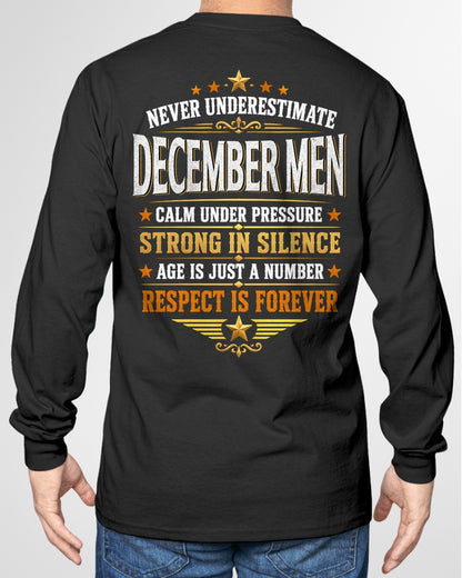 December Men Wolf Shirt – Calm Under Pressure, Respect Is Forever T-Shirt - From Boy - NTNT12 - (SKU2608-610-12)