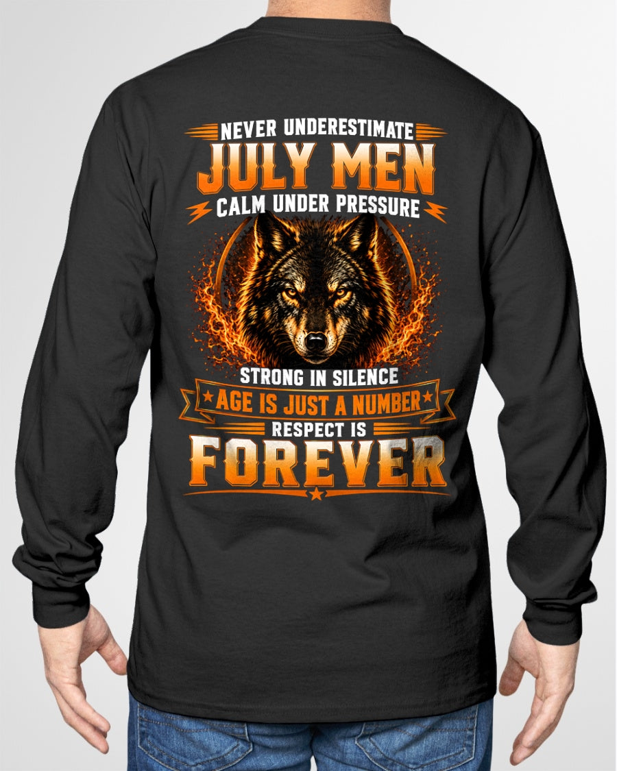 July Men Wolf Shirt – Calm Under Pressure, Respect Is Forever T-Shirt - From Boy - NTNT07 - (SKU2609-59-07)