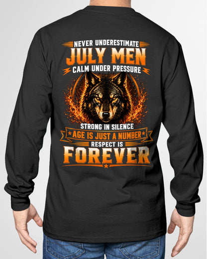 July Men Wolf Shirt – Calm Under Pressure, Respect Is Forever T-Shirt - From Boy - NTNT07 - (SKU2609-59-07)
