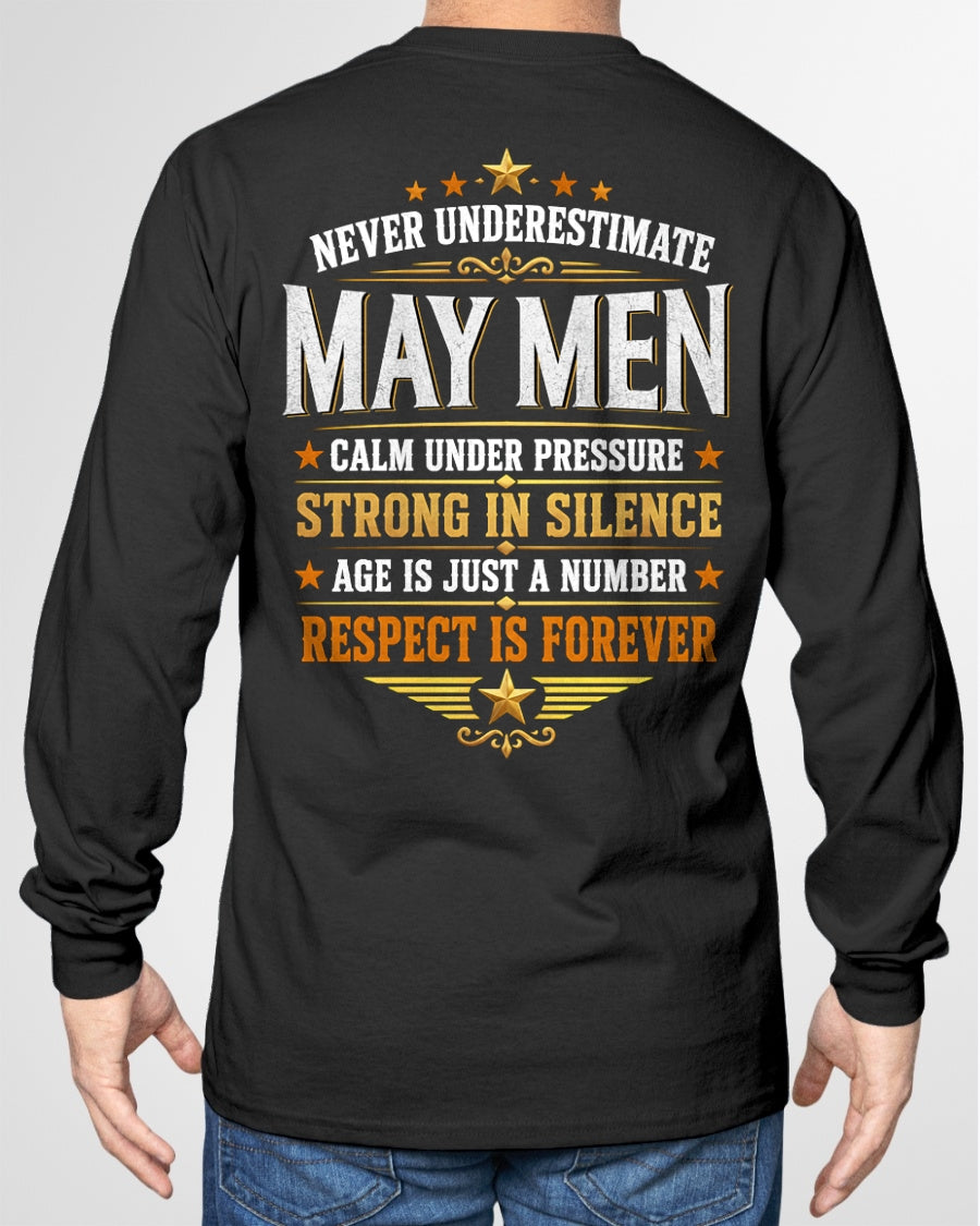 May Men Wolf Shirt – Calm Under Pressure, Respect Is Forever T-Shirt - From Boy - NTNT05 - (SKU2608-610-05)