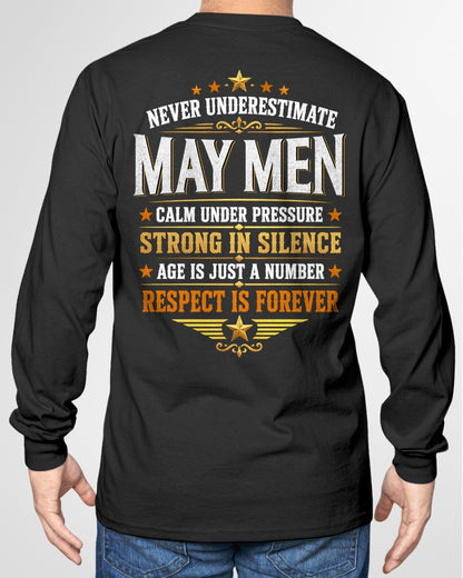 May Men Wolf Shirt – Calm Under Pressure, Respect Is Forever T-Shirt - From Boy - NTNT05 - (SKU2608-610-05)