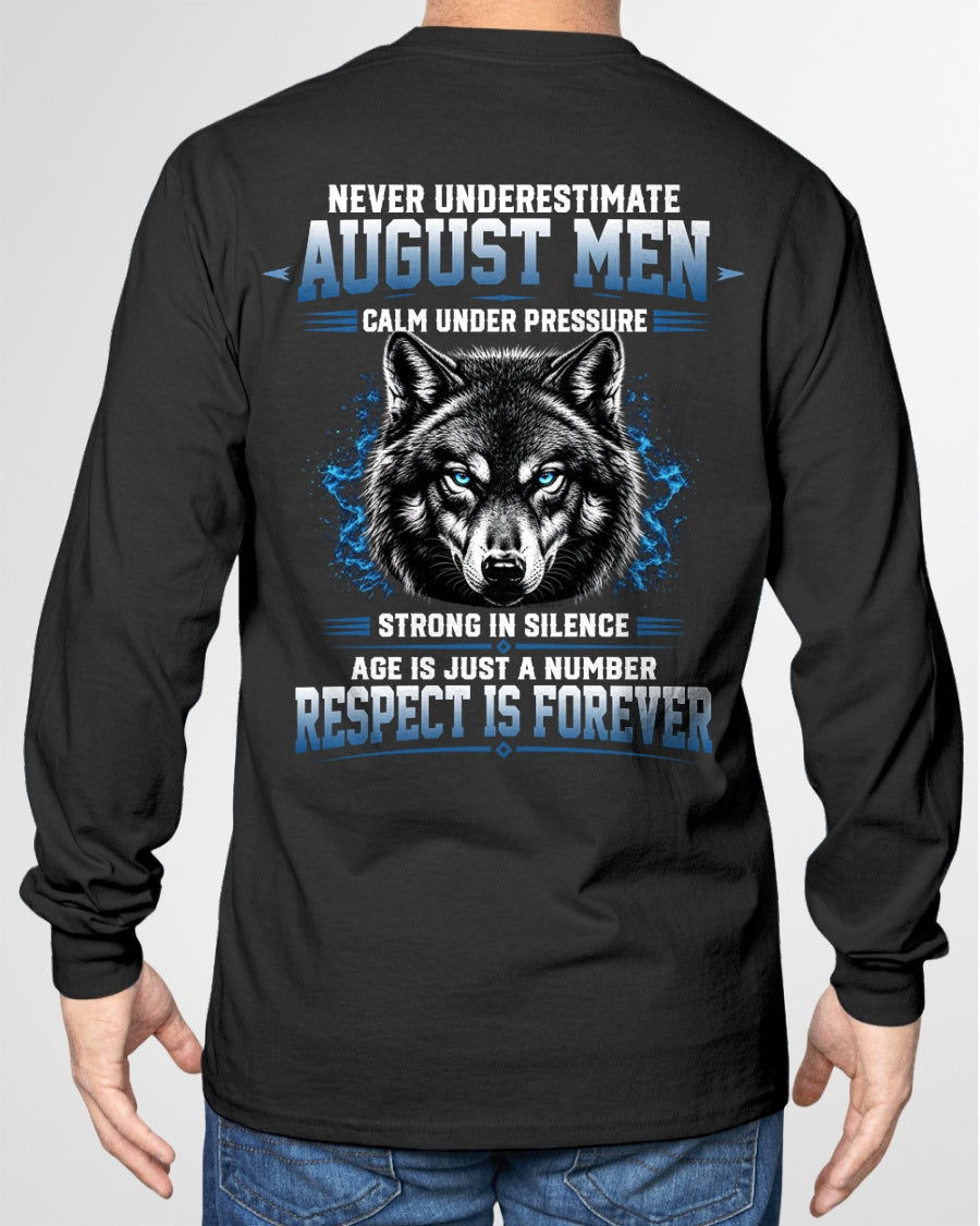 August Men Wolf Shirt – Calm Under Pressure, Respect Is Forever T-Shirt - From Boy - NTNT08 - (SKU2608-475-08)