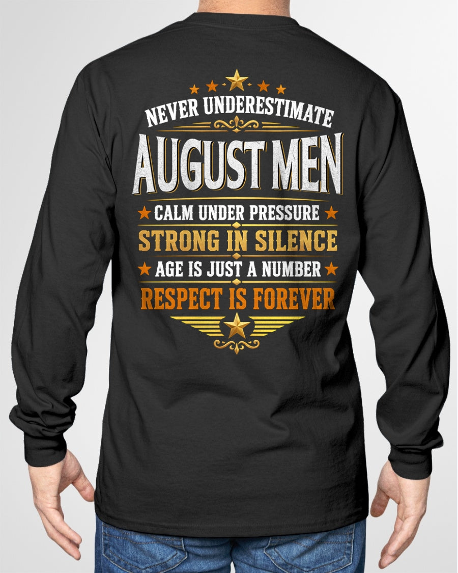 August Men Wolf Shirt – Calm Under Pressure, Respect Is Forever T-Shirt - From Boy - NTNT08 - (SKU2608-610-08)