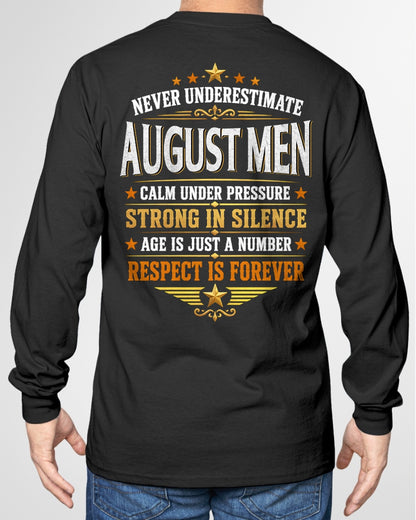 August Men Wolf Shirt – Calm Under Pressure, Respect Is Forever T-Shirt - From Boy - NTNT08 - (SKU2608-610-08)