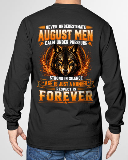 August Men Wolf Shirt – Calm Under Pressure, Respect Is Forever T-Shirt - From Boy - NTNT08 - (SKU2609-59-08)