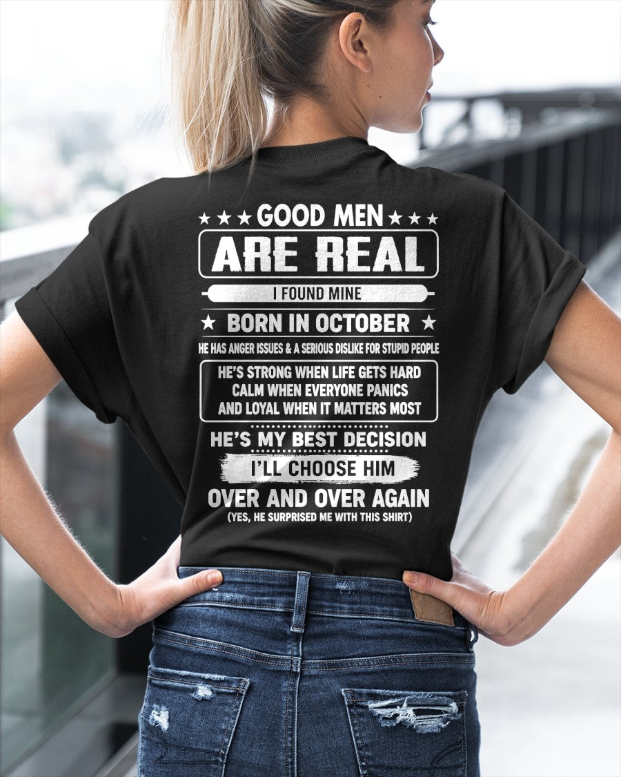 October Good Men Are Real Shirt – From Husband – NTNT10 - (SKU2608-511-10)