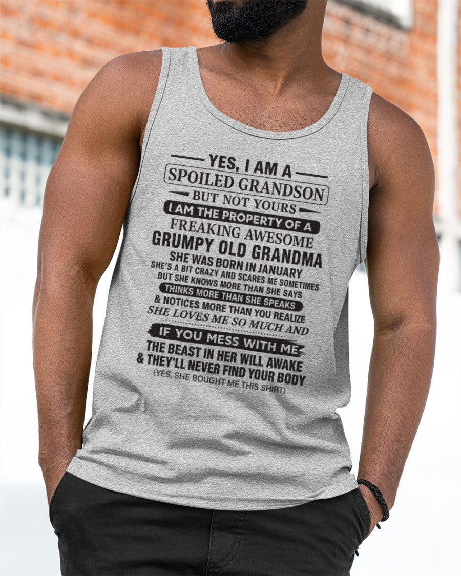Yes I’m A Stubborn Grandson T-Shirt – Birthday Gift From January Grandma / Woman - ntnt01 (SKU10-171-01)
