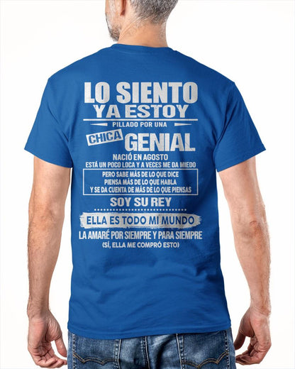Agosto - Chica genial nació en agosto - Regalo especial para novio - Black - T08 (SKU05-80-08)