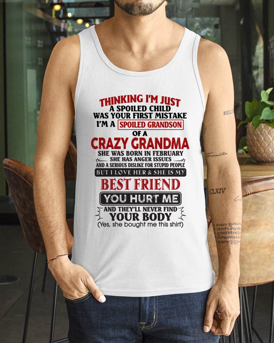 February - Thinking I'm Just A Spoiled Child Was Your First Mistake – Gift For Grandson From Grandma – ntnt02 (SKU26T-01109-02)