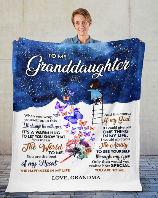 Special Gift For Your Granddaughter Blanket - From Grandma (SKUB12-BLK-04)