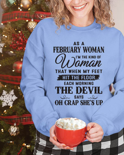 AS A FEBRUARY WOMAN – T-SHIRT FOR WOMAN – ntnt02 (SKU26T-01-36-02)
