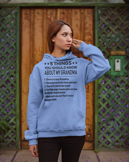5 THINGS  YOU SHOULD KNOW ABOUT MY GRANDMA - Gift for granddaughter ntnt00 (SKU10-18)