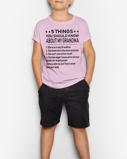 5 THINGS  YOU SHOULD KNOW ABOUT MY GRANDMA - Gift for granddaughter ntnt00 (SKU10-18)