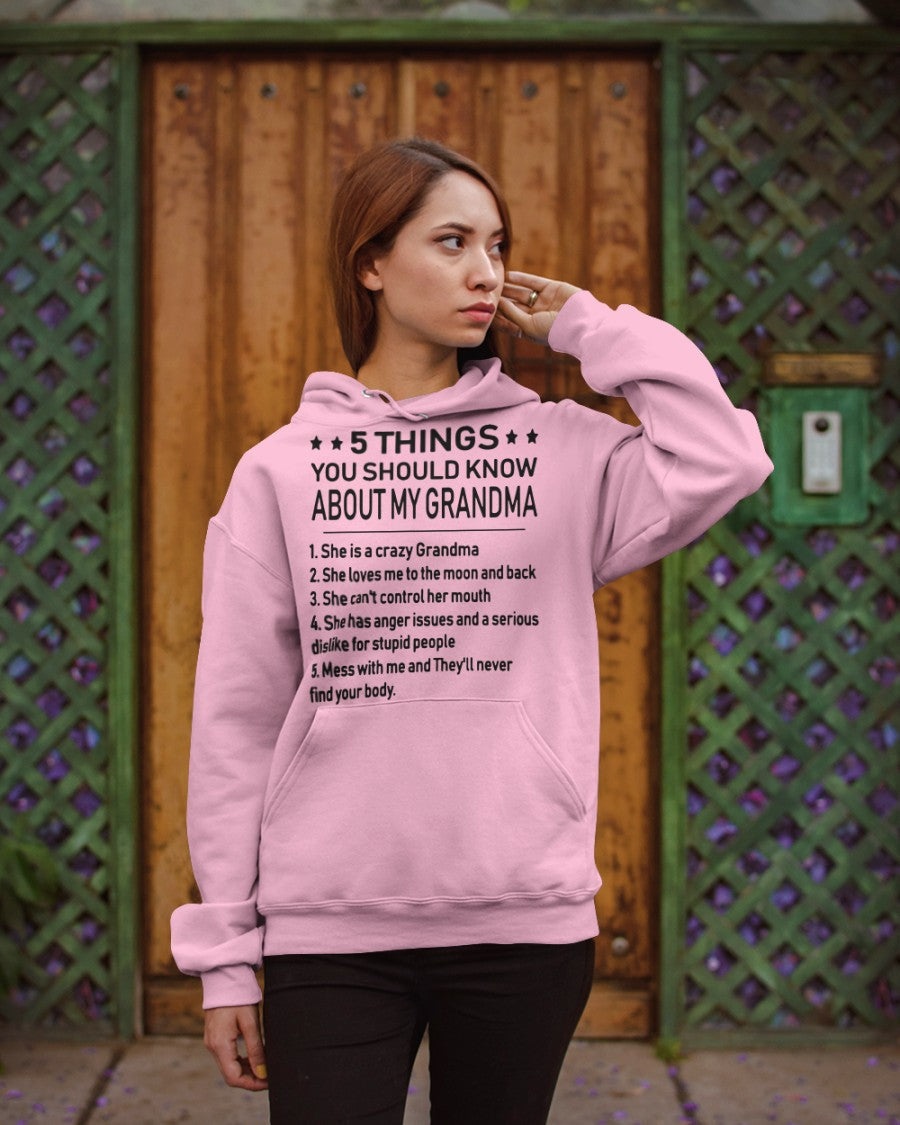 5 THINGS  YOU SHOULD KNOW ABOUT MY GRANDMA - Gift for granddaughter ntnt00 (SKU10-18)