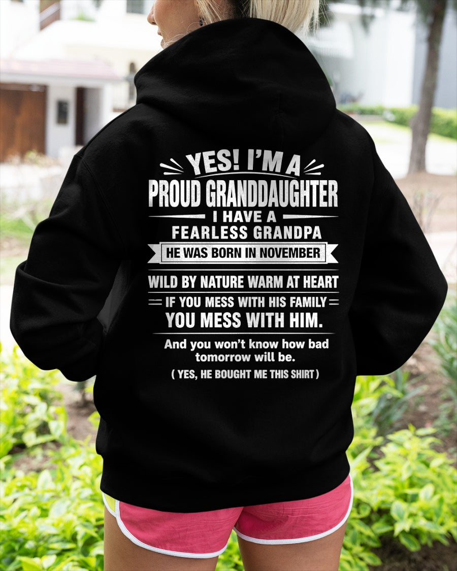 Yes, I'm A Proud Granddaughter Of A November From Grandpa - NTNT11 - (SKU2608-422-11)