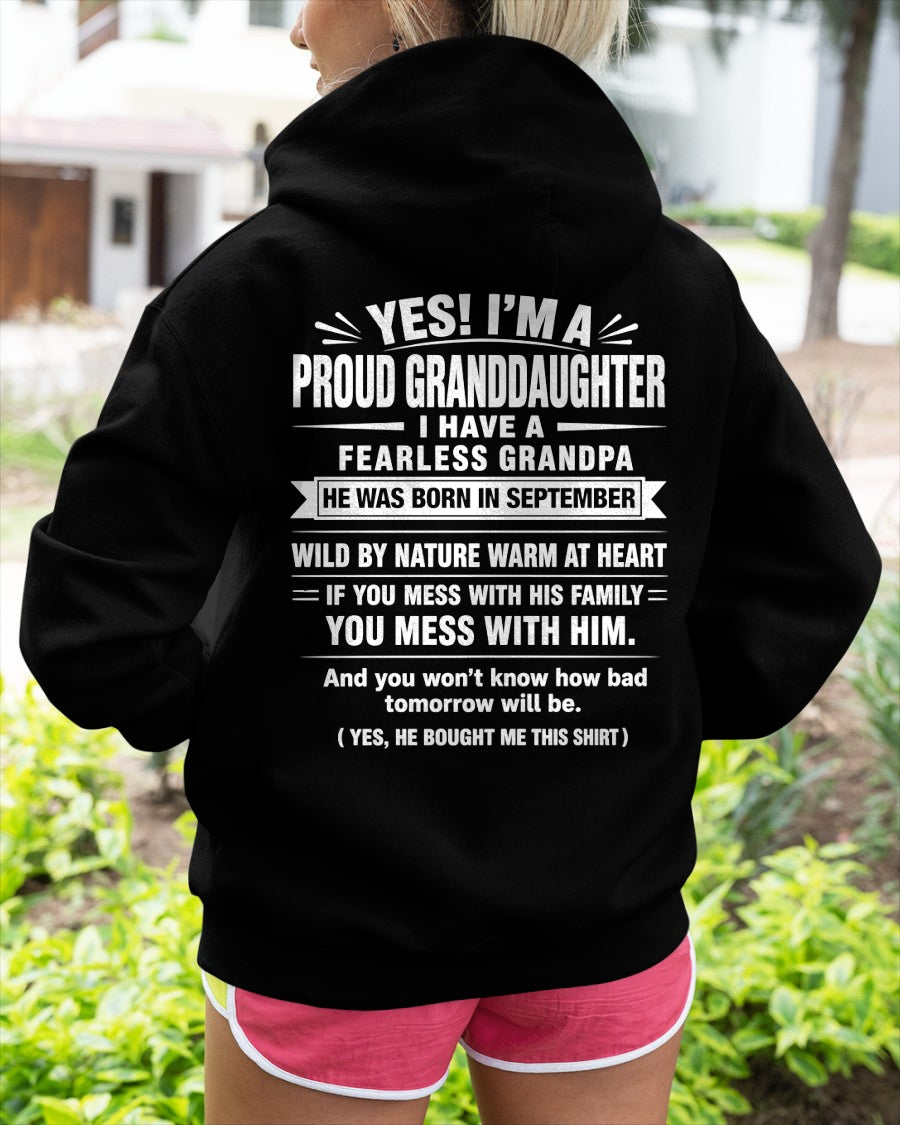 Yes, I'm A Proud Granddaughter Of A September Grandpa - NTNT09 - (SKU2608-422-09)