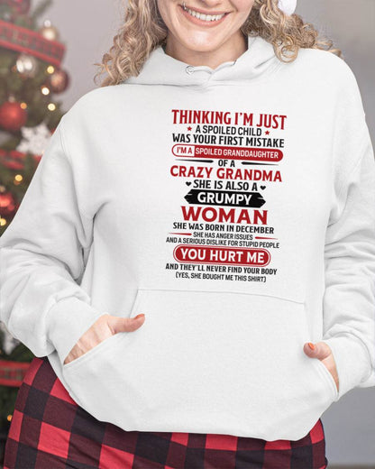 DECEMBER - TO MY GRANDDAUGHTER - SPOILED GRANDDAUGHTER - GIFT FROM GRANDMA - ntnt12 (SKU10-117-12)