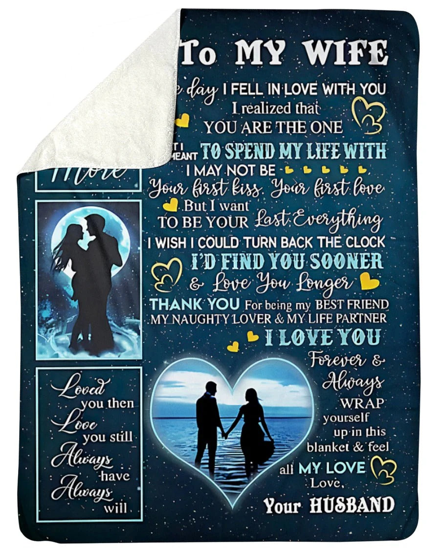 BLANKET FOR WIFE FROM HUSBAND – COMFORT & WARMTH GIFT Sherpa Fleece Blanket (SKU-CHAU-B11)